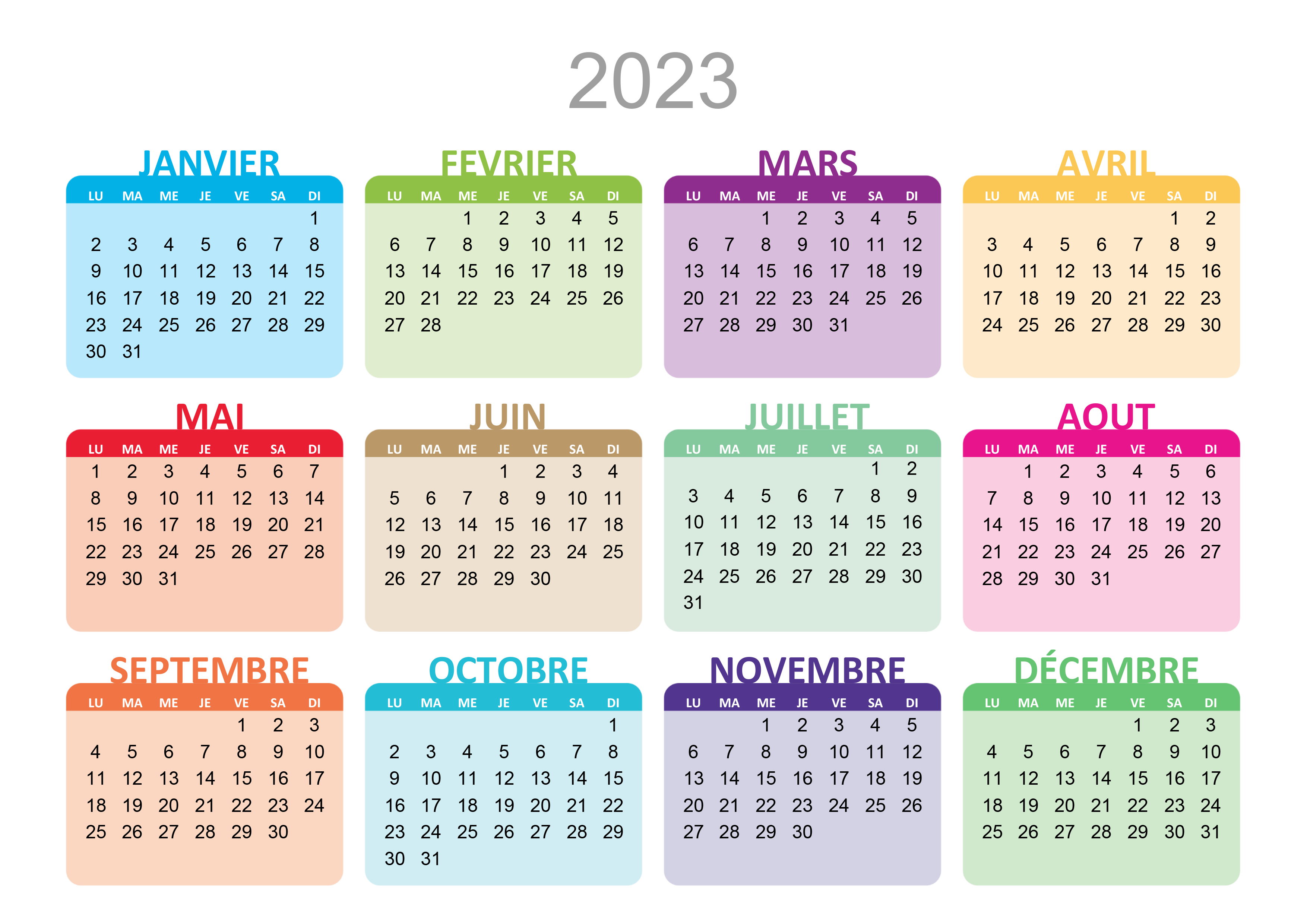calendrier 2023