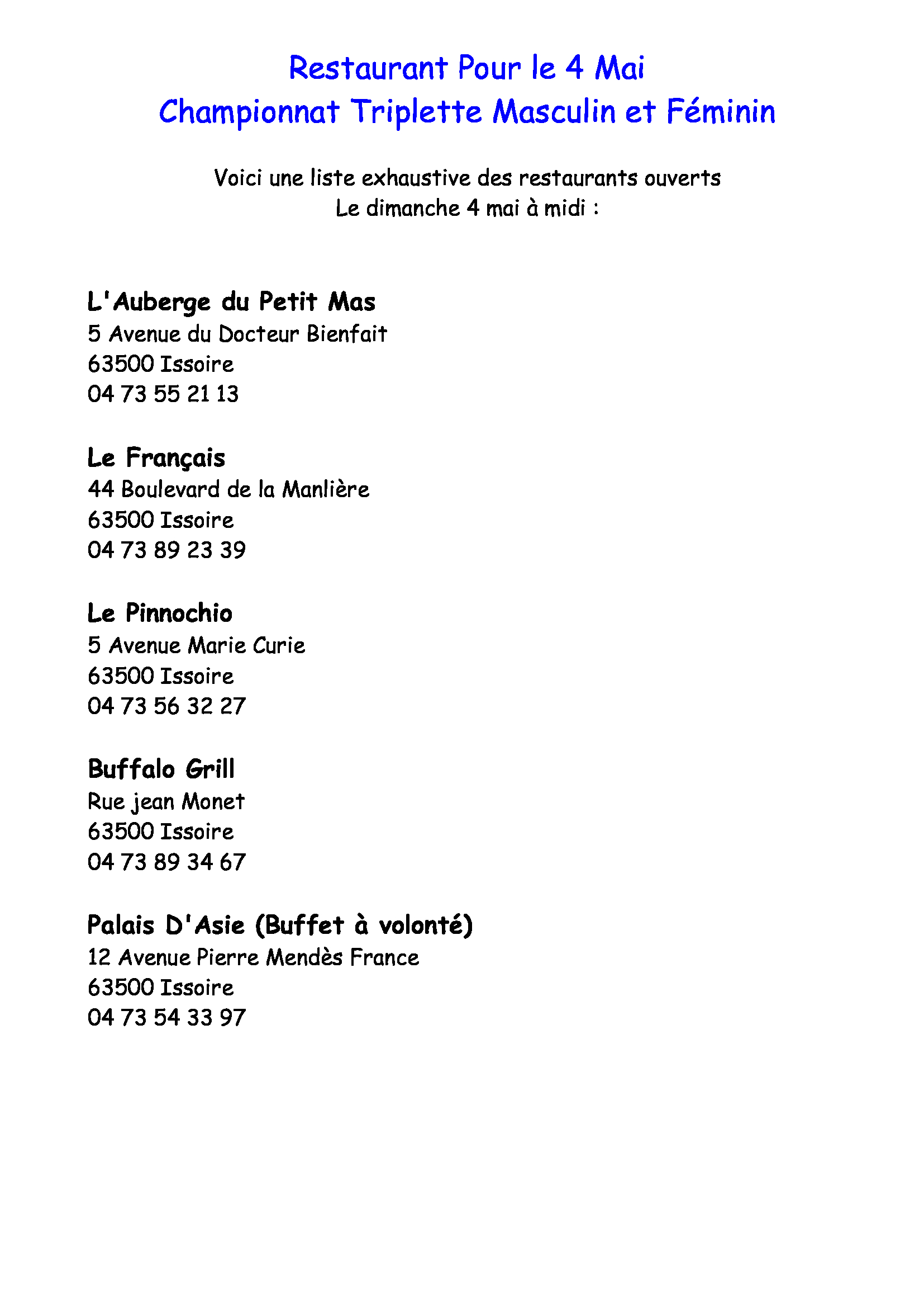 restaurant 4 mai